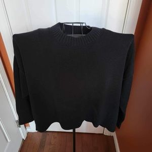 Daily Ritual Women's 100% Cotton Boxy Crewneck Pullover Sweater XL Black